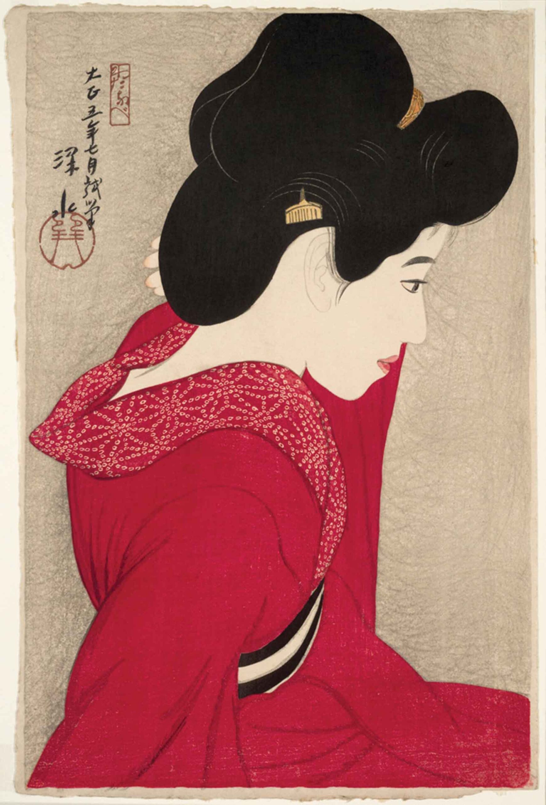 Before-Mirror Japanese print by Ito Shinsui