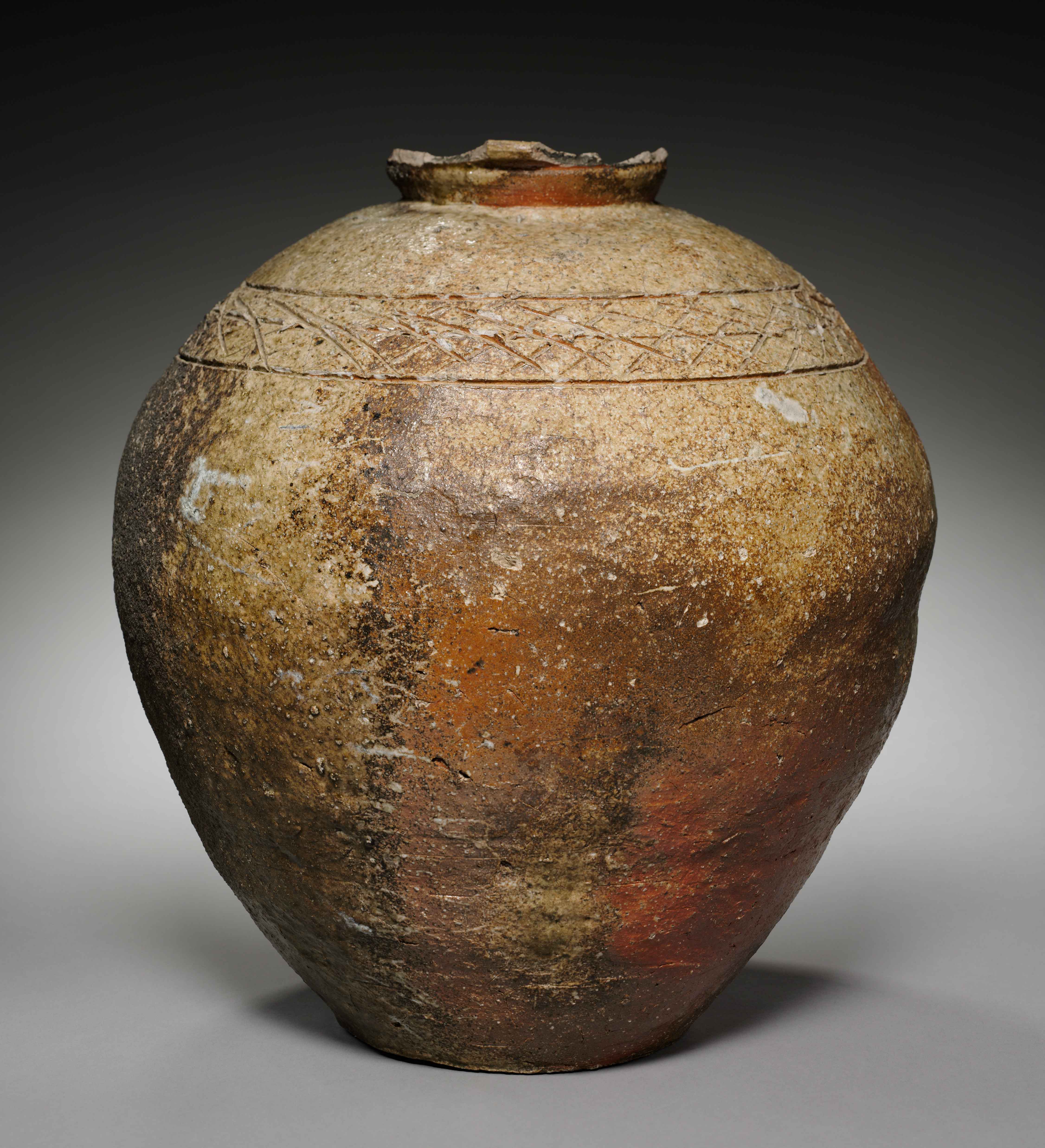 Storage jar, Muromachi period, late 14th-15th century, stoneware with natural ash glaze, Cleveland Museum of Art, John L Severance Fund, 1973