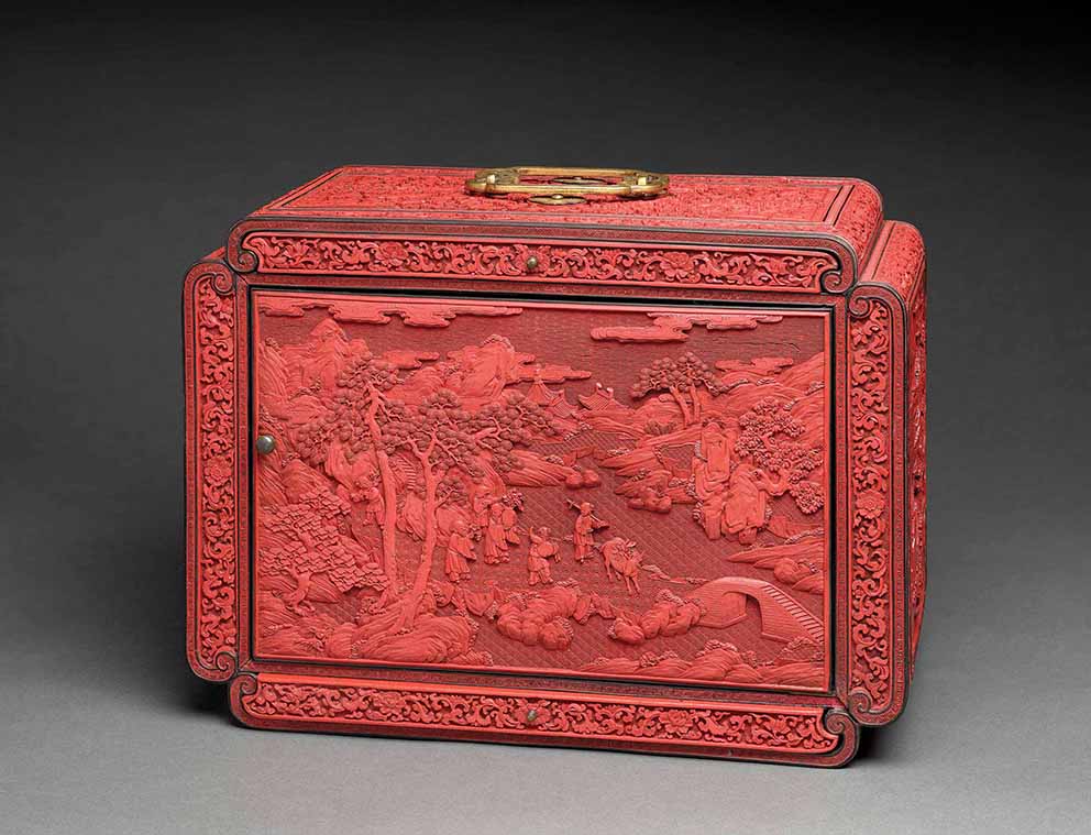 Qianlong red lacquer box